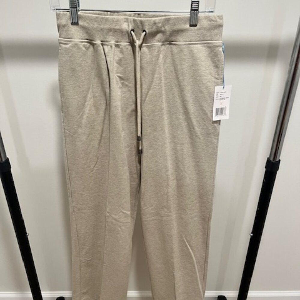 Cream French Terry Active Pants